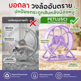 PETLUSCI จักรวิ่งหนูแฮมสเตอร์ วงล้อวิ่งแฮมเตอร์ ลู่วิ่งเงียบ 11 ซม. ของเล่นหนูแฮมสเตอร์ อุปกรณ์สัตว์เลี้ยง พร้อมส่ง Hamster Exercise Wheel
