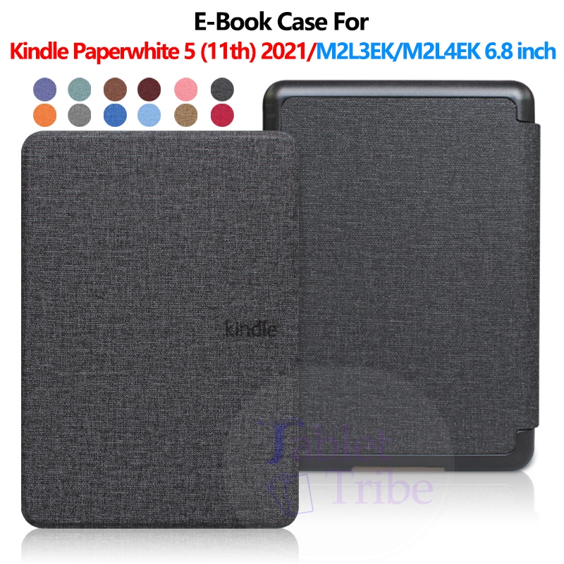 สําหรับ Kindle Paperwhite 11th Gen 2021 6.8 นิ้ว M2L3EK M2L4EK ผ้ามีสไตล์-เนื้อสีทึบ E-Book สําหรับ 