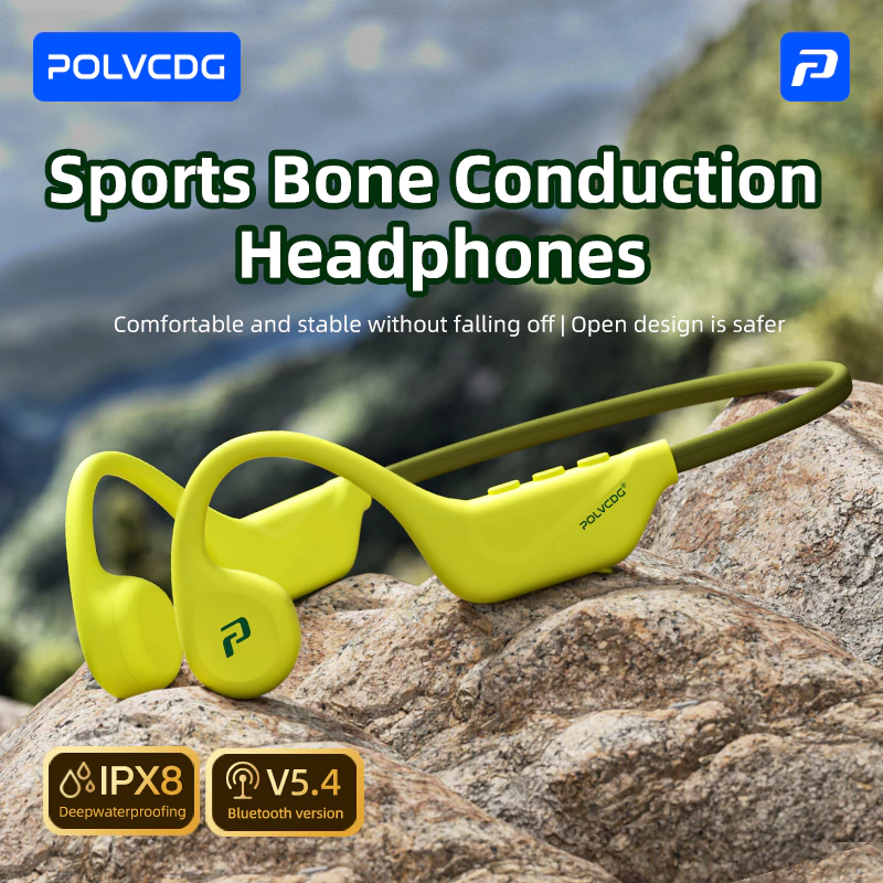 Polvcdg-X1 กีฬา Bone Conduction หูฟังบลูทูธ 5.4IPX6 Sweatproof วิ่ง/ฟิตเนส/โยคะ/ขี่จักรยานกีฬาสีหูฟังพร้อมไมโครโฟน