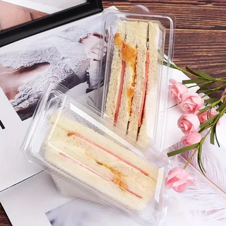 กล่องแซนวิชสามเหลี่ยม (ล็อคในตัว) (100 ใบ) กล่องใส สัตว์เลี้ยง