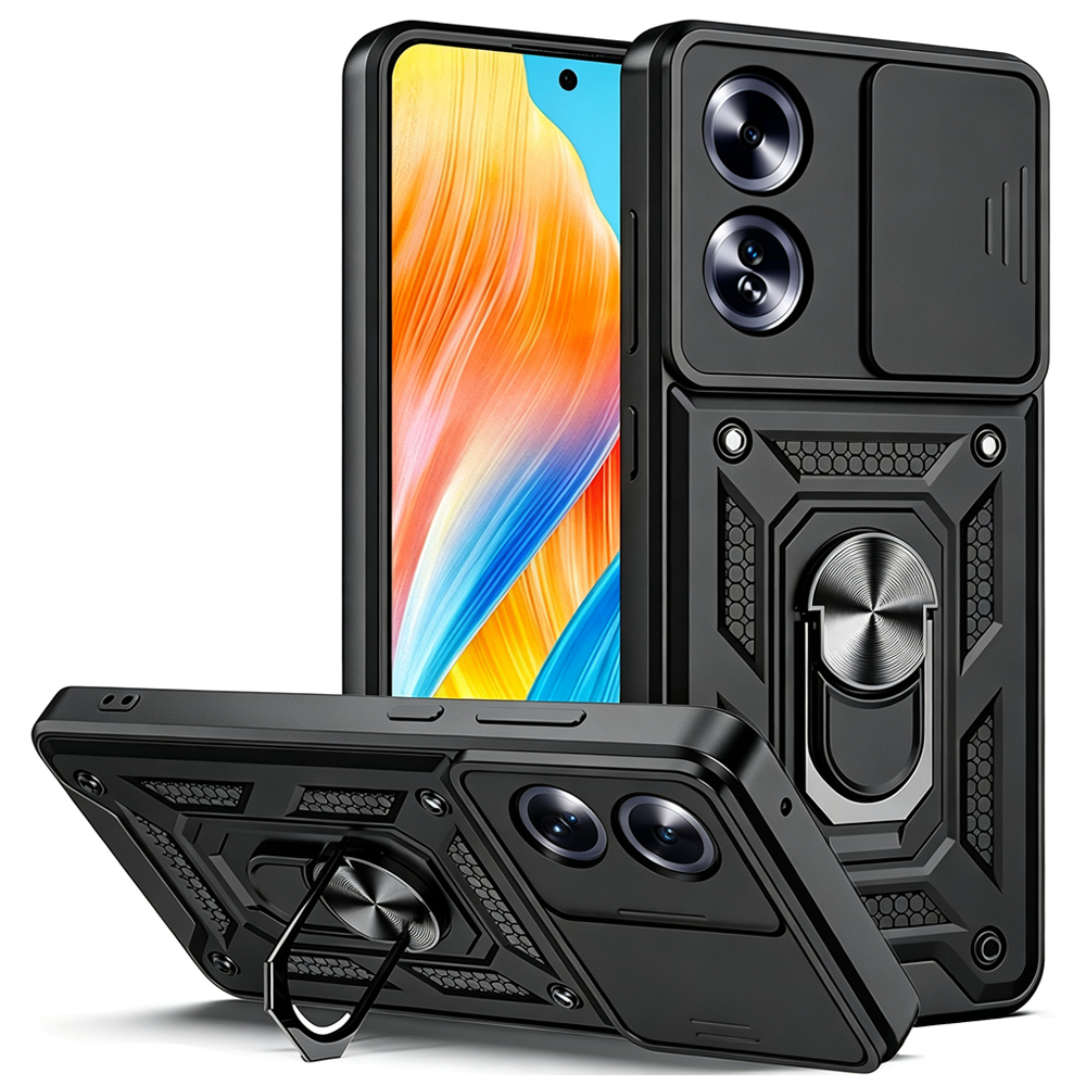 กรณีโทรศัพท์หนักกันกระแทกพร้อมขาตั้งโลหะ OPPO A6X A6 Pro A5X A5 Pro A3X A60 A17 A18 A38 A57 A58 A78 A79 A98