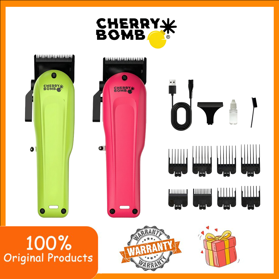 Cherry Bomb CB fans push Punk Bear Pink Oil Head Electric Scissor Professional Gradient Hair Clipper