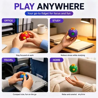 💖จัดส่งภายใน 12H💖2PCS 3D การพิมพ์ Decompression Ball กดหมุน Dual Play Fidget Spinner สํานักงานแบบพกพาความเบื่อหน่ายบรรเทาของเล่นขนาดเล็ก