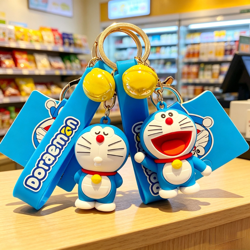การ์ตูนโดราเอมอนพวงกุญแจอะคริลิคโนบิตะโนบิสร้างสรรค์ระฆังตุ๊กตาตุ๊กตาโทรศัพท์จี้