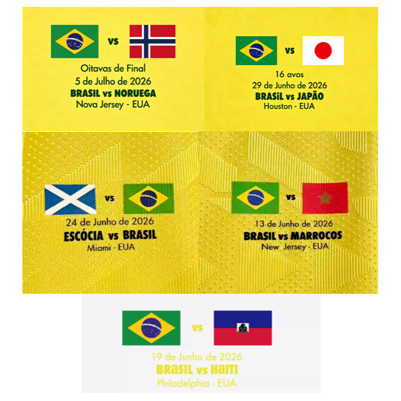 คอลเลกชันแพทช์ฟุตบอล Brazil ----2026 แพทช์ การจัดรายละเอียดหน้าอก* คุณภาพสูง 1:1*