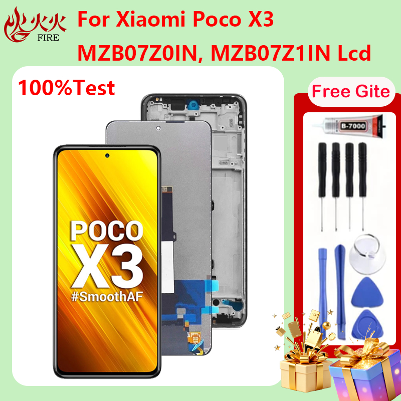 จอแสดงผล LCD สําหรับ Xiaomi Poco X3 MZBO7ZOIN MZBO7Z1IN MZBO7Z2IN MZBO7Z3IN MZB07Z4IN MZB9965IN M200
