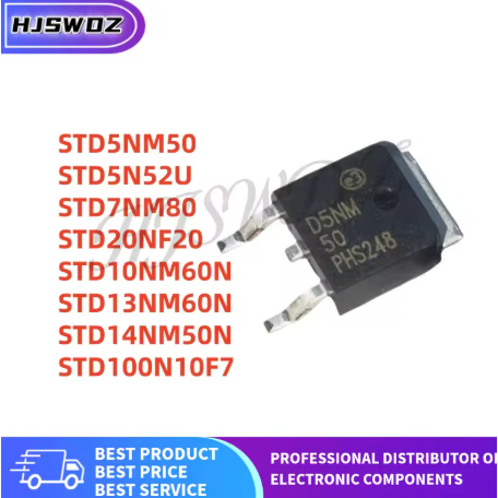 5PCS STD100N10F7 STD5NM50 STD5N52U STD7NM80 STD13NM60N STD14NM50N STD10NM60N STD20NF20 TO-252 MOS ใน