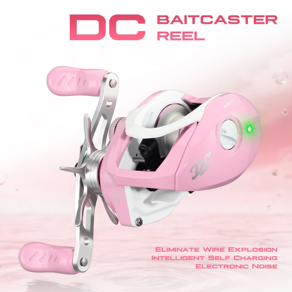 HAUTTON Macaron 3 DC Baitcasting ตกปลา Reel 7.1:1 อัตราทดเกียร์ 4+1 แบริ่ง 5Kg ลากสูงสุดชาร์จด้วยตนเองสมาร์ทเบรค 5Th Gen Bite Alarm Beep เสียง Rgb ไฟ 2G เริ่มต้น