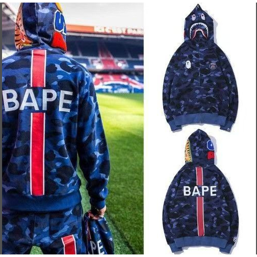 BAPEเสื้อแจ็กเก็ต มีฮู้ด ลายพราง สําหรับผู้ชาย และผู้หญิง
