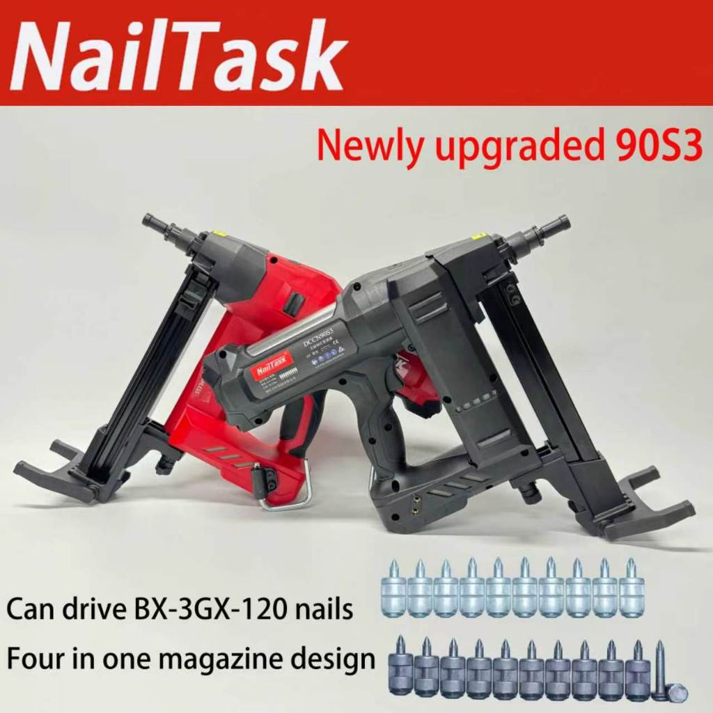 Nailtask 90S3 รุ่นอัปเกรด ปืนยิงตะปูลิเธียมไร้สาย รุ่นที่ 3 กำลังสูง เหมาะงานติดตั้งท่อและงานระบบไฟฟ้า ตัวเครื่องเปล่า ไม่รวมแบตเตอรี่ แถมฟรีถุงผ้าเก็บเครื่องมือ รองรับแบตเตอรี่ Makita จัดส่งจากคลังสินค้าท้องถิ่นในประเทศไทย