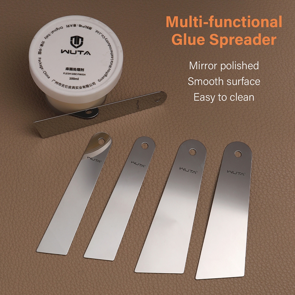 WUTA สแตนเลสสตีลกาว Spreader หนังขอบ Shaping เครื่องมือ Multi-functional Leathercraft DIY เครื่องมือ — صورة 2