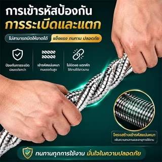 สายฝักบัวแรงดันสูง ขนาดใหญ่ สแตนเลส เกลียวทองเหลือง ยาว1.5 ม, 2ม.เครื่องทำน้ำอุ่น พรีเมี่ยม สายฝักบัว