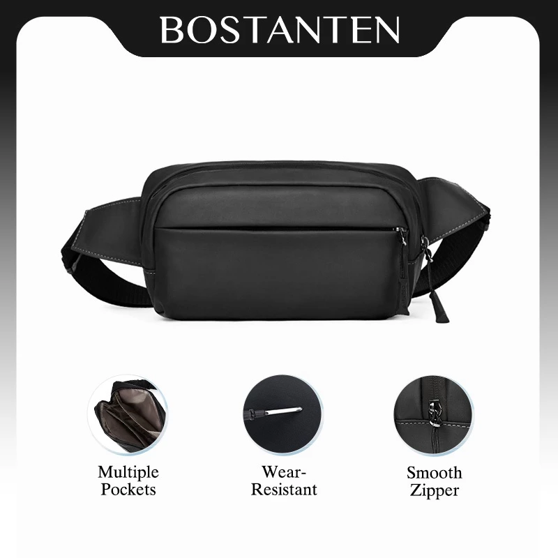 BOSTANTEN Nomad กระเป๋าคาดเอวผู้ชาย กันน้ำ ดีไซน์มินิมอล เรียบหรู ใช้ประจำวัน
