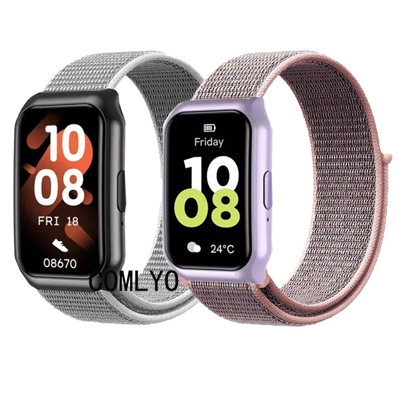 For LAXASFIT H1 สายนาฬิกาอัจฉริยะห่วงไนล่อนนุ่มกีฬาผู้หญิงผู้ชายวง