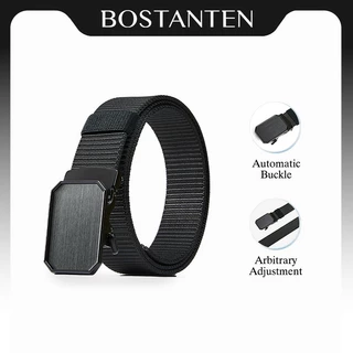 BOSTANTEN Edge เข็มขัดผู้ชาย-ผู้หญิง ดีไซน์ทันสมัย เรียบง่าย หัวสี่เหลี่ยม ใส่ได้ทุกวัน พร้อมกล่อง