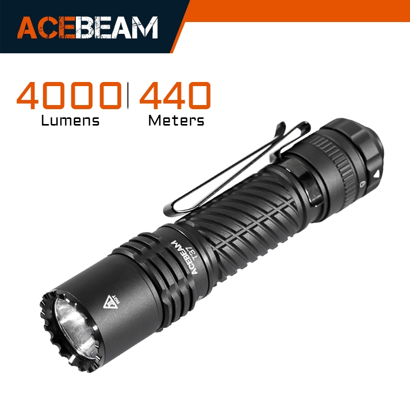 ACEBEAM T37 ยุทธวิธีไฟฉาย LED 4000LM SFT-90X 440 M Beam USB-C ชาร์จ 21700 Dual Tail Switch Duty ไฟฉา