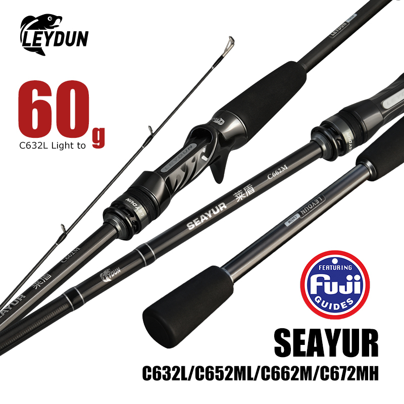 LEYDUN SEAYUR Fishing BC Rod 1.91m 1.95m 1.98m 2.01m Fuji Carbon Fiber Rod Casting Fishing Rods