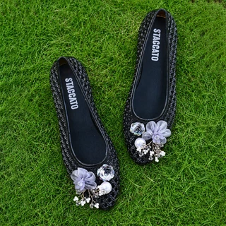 Staccato Women's Jelly Shoe Charms รองเท้าดอกไม้เหมาะสำหรับรองเท้าวุ้น