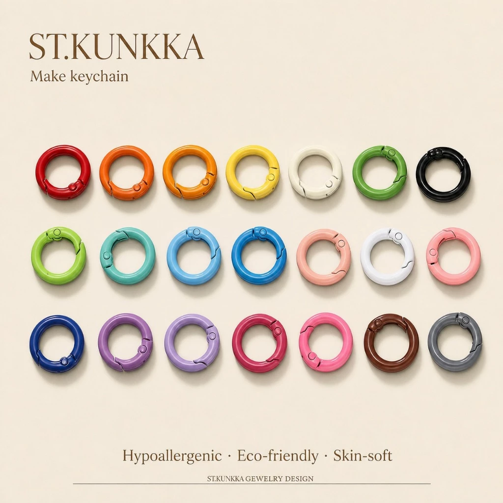 St.kunkka ขนาด 20 มิล 25 มิล 35/40 มิล ตะขอห้อยพวงกุญแจ Art Toy ตะขอพวงกุญแจห่วงล็อคแบบสปริง ทรงกลม อะไหล่พวงกุญแจ DIY Craft