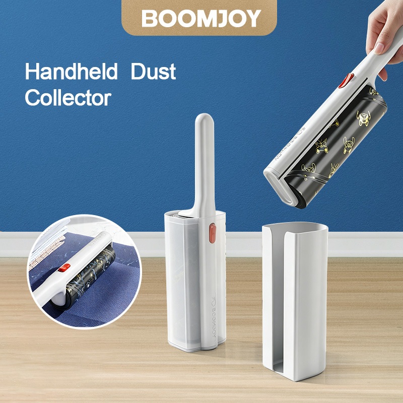 BOOMJOY ลูกกลิ้งผ้าสําลีพื้นผิวขนาดใหญ่เหนียวพิเศษลูกกลิ้งผ้าสําลียักษ์16เซนติเมตรสําหรับขนสัตว์เลี้ยงด้ามยาวผ้าสําลี น้ํายาล้าง สําหรับเสื้อผ้าเฟอร์นิเจอร์สุนัขแ