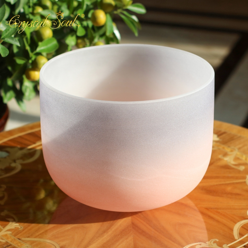 Crystal Soul 432Hz Frosted Quartz ชามร้องเพลง 6-9 นิ้วสําหรับ Chakra Alignment การทําสมาธิโยคะ Sound