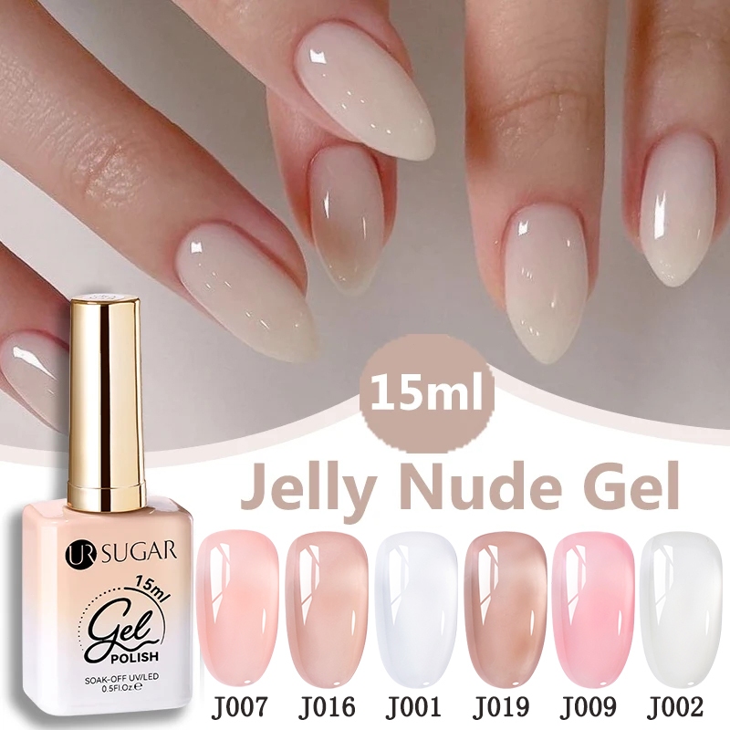 【Local】UR SUGAR Jelly Gel Polish Translucent White Manicuring Uv Led Soak Off Nail Art Ice Color 15ml