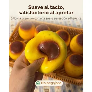 Crunchy Squishy พุดดิ้งคาราเมลบีบของเล่นพุดดิ้งรูปอาหาร Handmade Stress Ball รอบบล็อกที่เต็มไปด้วยประสาทสัมผัสความเครียดบรรเทาของเล่นสําหรับเด็กและผู้ใหญ่