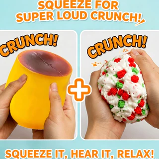Crunchy Squishy พุดดิ้งคาราเมลบีบของเล่นพุดดิ้งรูปอาหาร Handmade Stress Ball รอบบล็อกที่เต็มไปด้วยประสาทสัมผัสความเครียดบรรเทาของเล่นสําหรับเด็กและผู้ใหญ่
