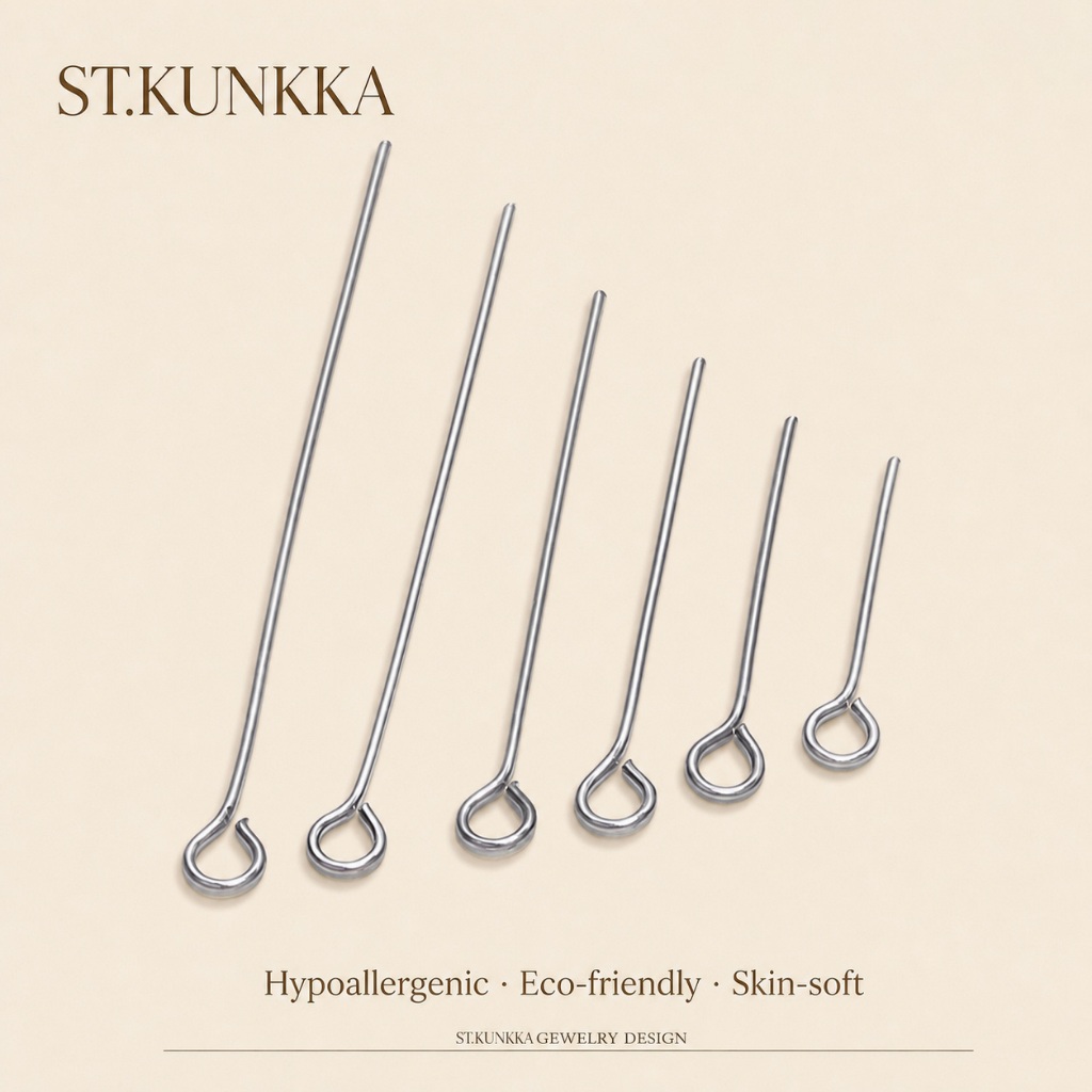 St.kunkka เข็มทองแท้ 18K 16-50 มม. สําหรับทําเครื่องประดับ 100 ชิ้น