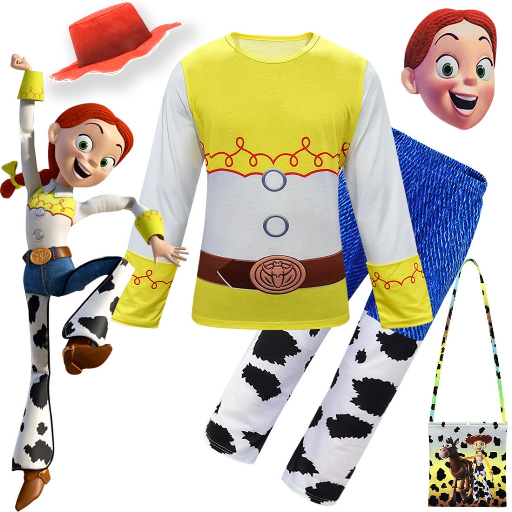 ใหม่สาวภาพยนตร์Toy Story 5 Jessieคอสเพลย์เครื่องแต่งกายTop + กางเกง 2 ชิ้นสําหรับเด็กฮาโลวีนประสิทธิภาพแฟนซีชุด