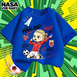 【ส่งเร็ว 24ชม】 เสื้อยืดเด็ก ลายพิมพ์ ฮาแลนด์ ฟุตบอลโลก ไม่ต้องรีด ระบายอากาศด จัดส่งจากไทย