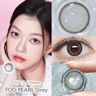 【0.00~-4.00】 UYAAI คอนแทคเลนส์สายตา คอนแทคเลนส์สายตาสั้น FOG Series สีเทา ขนาดเล็ก S size14.0 มม..