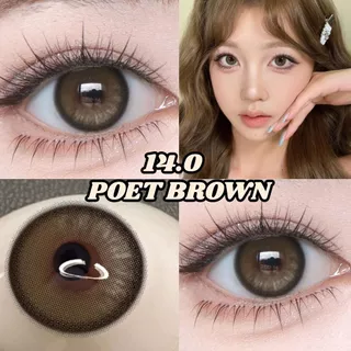 【0.00~-4.00】 UYAAI คอนแทคเลนส์สายตา คอนแทคเลนส์สายตาสั้น FOG Series สีเทา ขนาดเล็ก S size14.0 มม..