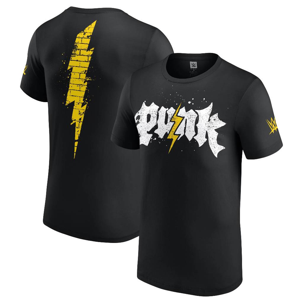 Wwe Mens Black CM Punk Electric Punk T-Shirt