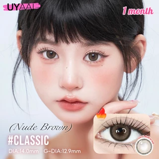 【0.00~-4.00】 UYAAI คอนแทคเลนส์สายตา คอนแทคเลนส์สายตาสั้น FOG Series สีเทา ขนาดเล็ก S size14.0 มม..