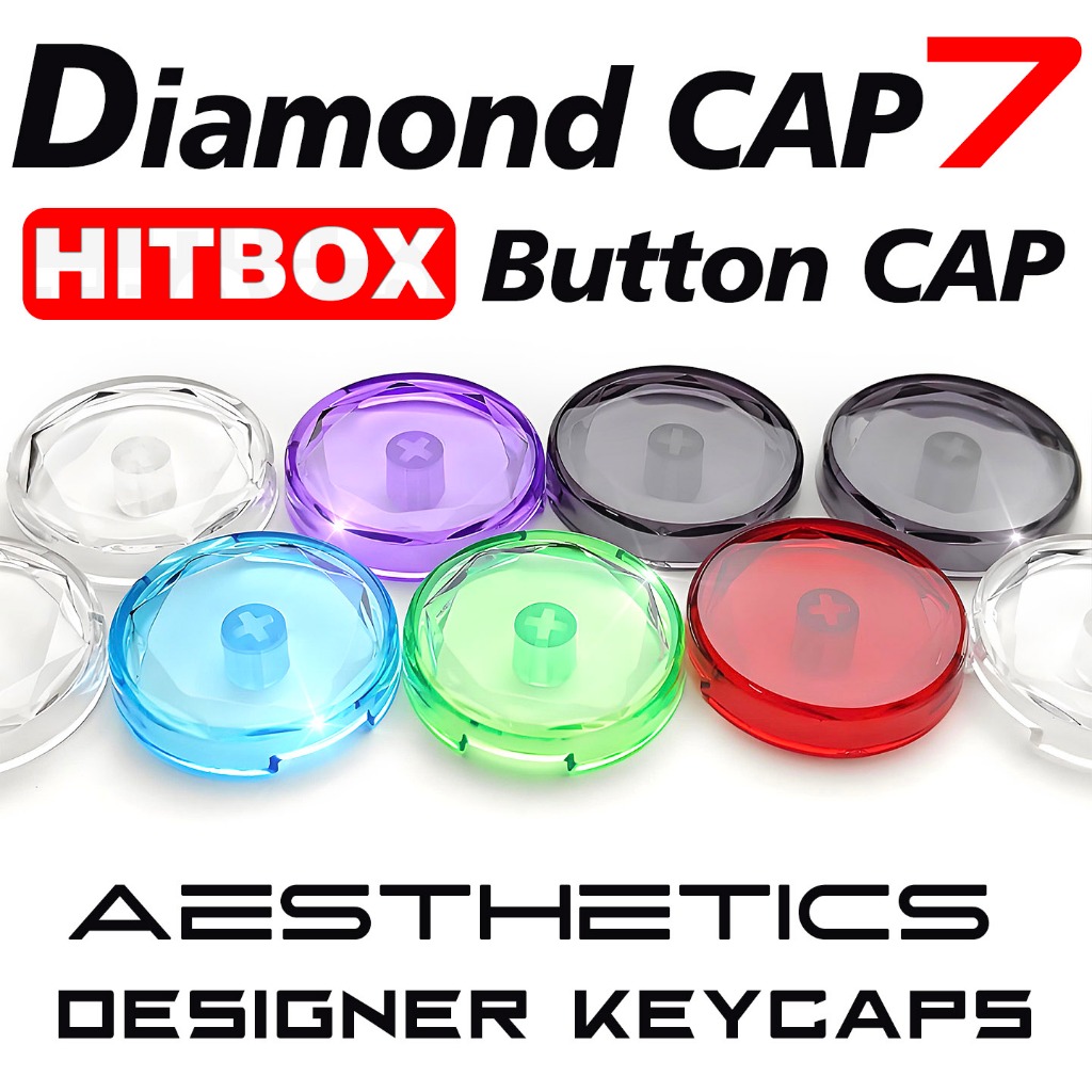 ซิตอง | Cap-7 Diamond Cross Axis Mechanical Button Cap Crystal Transparent Hitbox King of Fighters S