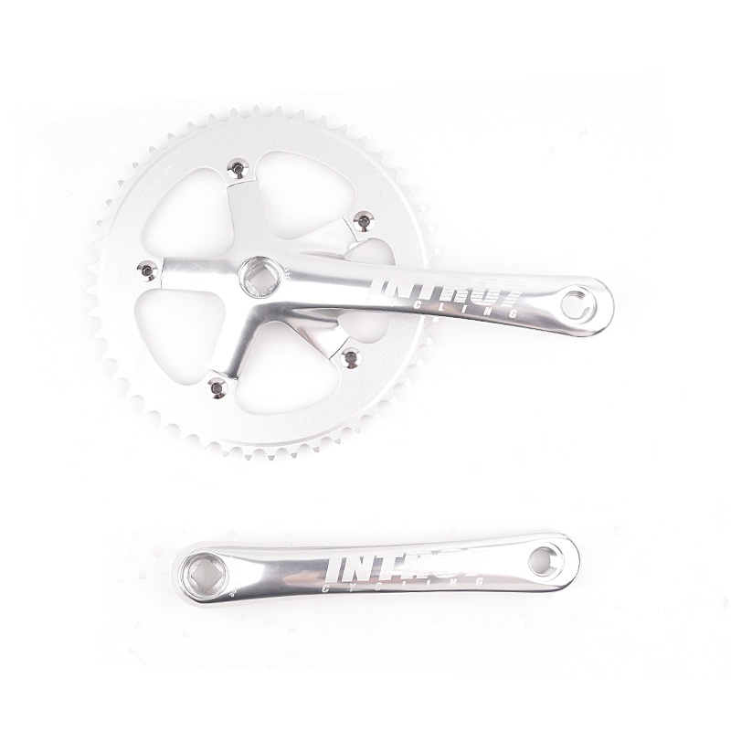 Fixie Crankset 48T 170 มม.อลูมิเนียมความเร็วเดียวชุดข้อเหวี่ยงเกียร์คงที่