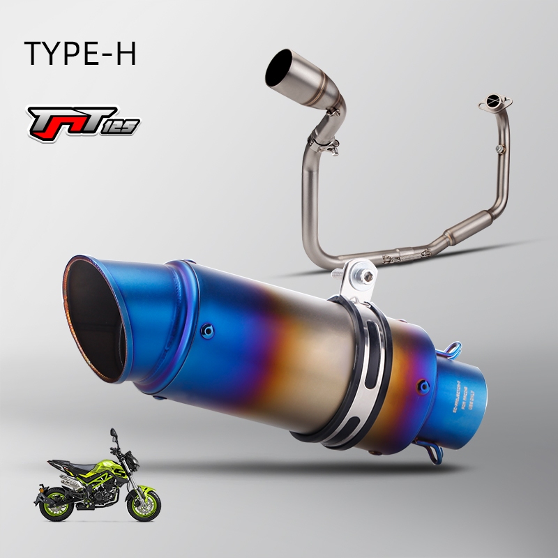 SC Project CR-T racing รถจักรยานยนต์ท่อไอเสียชุดเหล็กท่อไอเสียเต็มรูปแบบสําหรับ Benelli TNT125 TNT 1