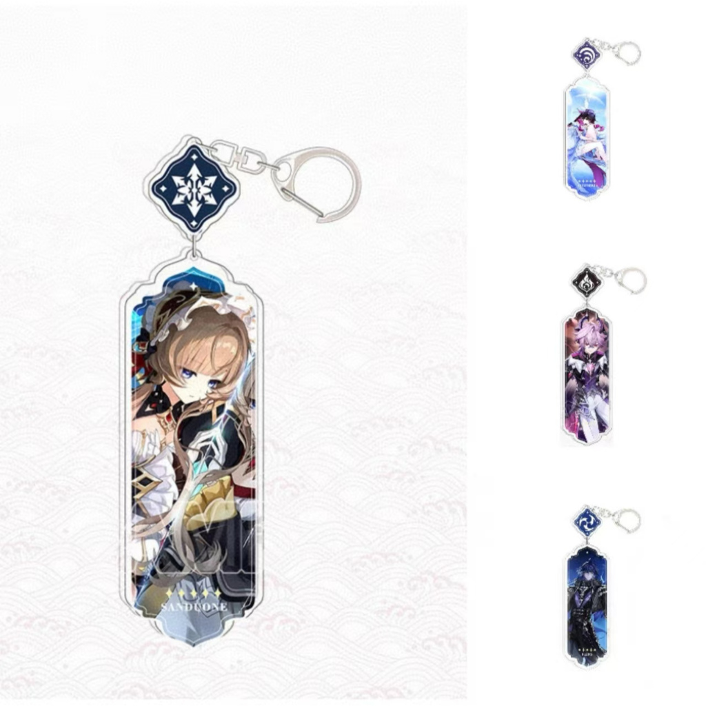 Genshin impact Sandrone พวงกุญแจ Columbina จี้ยาว Furina จี้อะคริลิคของขวัญ