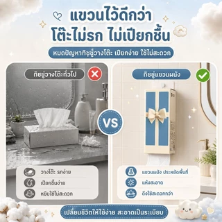 Botare ทิชชู่แขวนผนัง 4 ชั้น 6 ห่อ 1920 แผ่น แถมตะขอ ไม่ต้องเจาะผนัง เยื่อไม้บริสุทธิ์ 100%