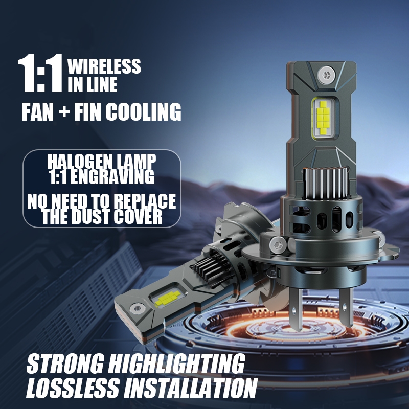 M10 ไฟหน้ารถ LED H4 การติดตั้งแบบไม่ทําลาย H7H1 ประเภทอินไลน์ 1: 1 ไฟหน้าแบบบูรณาการ LED ไฟหน้ากําลั