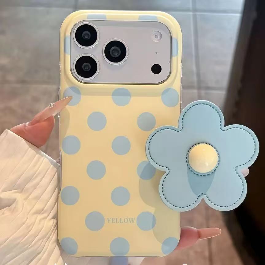 Simple Gentle Blue Polka Dot เหมาะสําหรับ Apple 17ProMax เคสโทรศัพท์ iPhone16 วงเล็บ 15 โซ่ 14 หญิง 13
