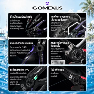 Gomexus คีม สแตนเลสสตีลตกปลา Plier คลิปปลาควบคุม Gripper คีมปลดปลา Lip Grip Tackle ชุดเครื่องมือมัลติฟังก์ชั่ Clipper Tackle ทนเกลือน้ําสนิมอุปกรณ์เสริมกลางแจ้ง กริปเปอร์จับปลา SUS7