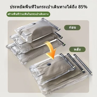 Vacuum storage bag ถุงเก็บเสื้อผ้าสุญญากาศ มีS/M/L ขนาด กระชับพื้นที่ได้มาก กันความชื้น ป้องกันรา สำหรับท่องเที่ยวเดินทางธุรกิจ ซื้อชุดแถมปั๊มสูบลมไร้สาย USB