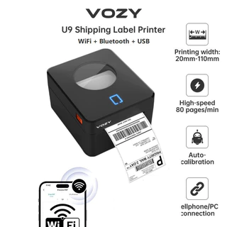 (ส่งด่วน2ชม) VOZY U9/T6/T11 WiFi Waybill เครื่องพิมพ์บลูทูธจัดส่งเครื่องพิมพ์ฉลากโทรศัพท์มือถือ USB Thermal Barcode เครื่องพิมพ์สติกเกอร์ฉลาก