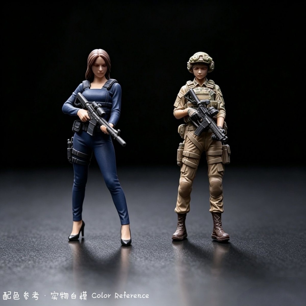 1: 64 รุ่นจิ๋วสีขาวรุ่นเคลือบฉากรถจับคู่ตุ๊กตาขนาดเล็กตุ๊กตาขนาดขนาดเล็กรุ่นอุปกรณ์ถ่ายภาพทหาร