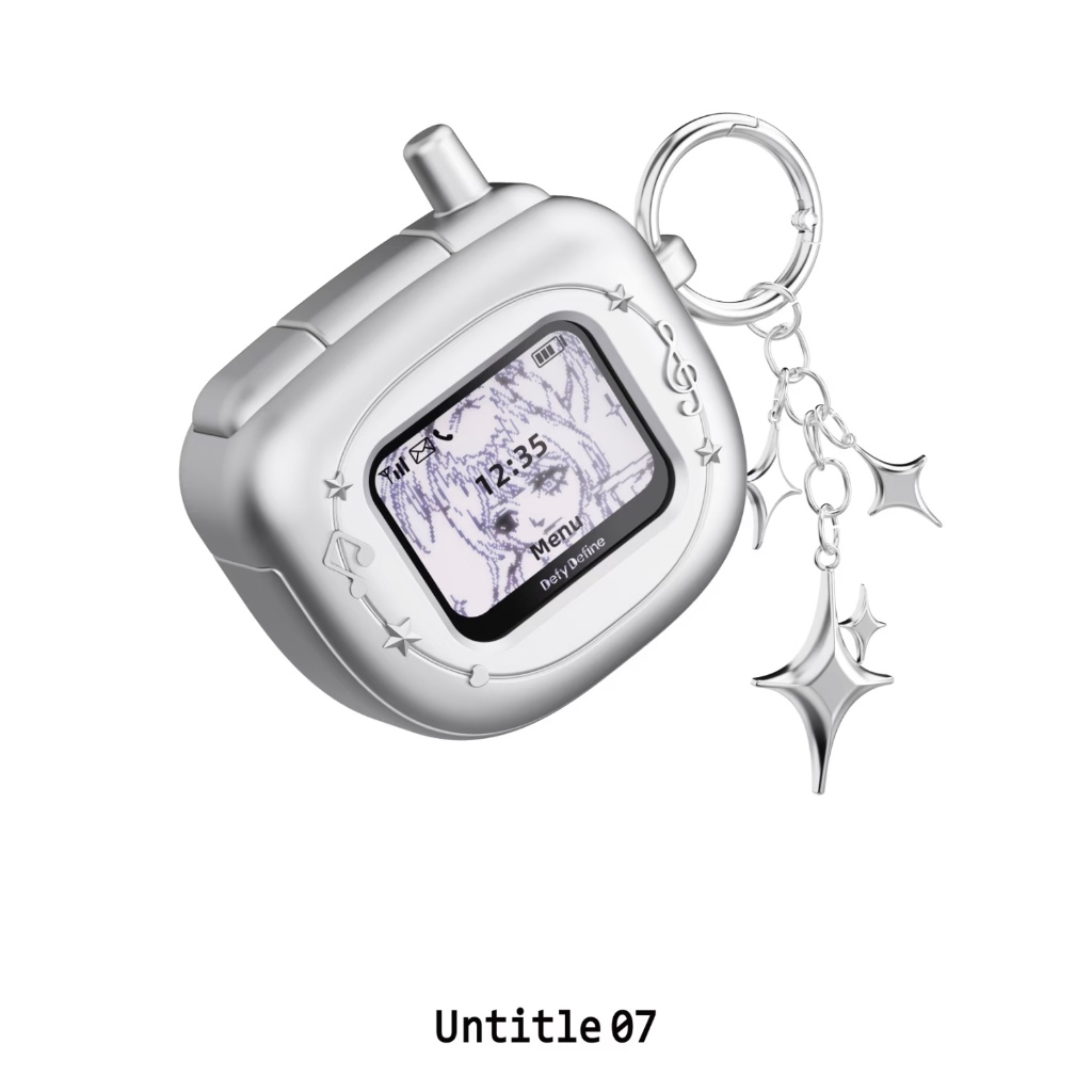 Untitle07 Original Retro Flip โทรศัพท์ AirPods4 เคสป้องกัน Silver AirPods pro จี้ระดับไฮเอนด์ y2k