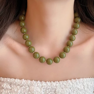 เดรช ลูกอม-สีรอบลูกปัดเค้นคอสร้อยคอหลายสีที่มีอยู่เรียบเรซิ่นลูกปัดออกแบบ มีชีวิตชีวา และสบายๆสไตล์สร้อยคอสําหรับผู้หญิงสวมใส่ทุกวันแ
