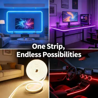 R RGB ไฟ LED Strip กันน้ํา 5M/10M APP ควบคุมแสงนีออนตกแต่งห้อง Party Bar Cafe ของขวัญ