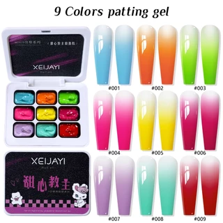 XEIJAYI - ยาทาเล็บเจลไล่เฉดสีนีออน มาพร้อม 9 สีไล่ระดับความเข้มข้นสูง เหมาะสำหรับทุกฤดูกาล